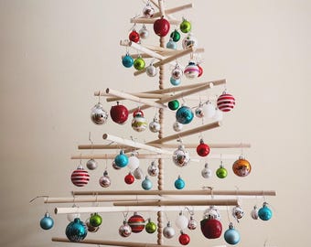 3-8FT Bead Heirloom™ Wood Christmas Tree (Wood Storage, Wood Star and other tree accessories available in our Etsy Shop)
