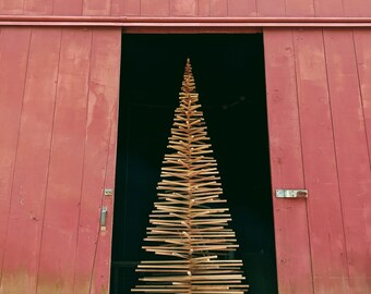 5FT-8FT with X-BASE (Circular Base Upgrade,Wood Star,Wood Storage Tube Upgrade avail in our Etsy shop) Reclaimed Wood Christmas Tree