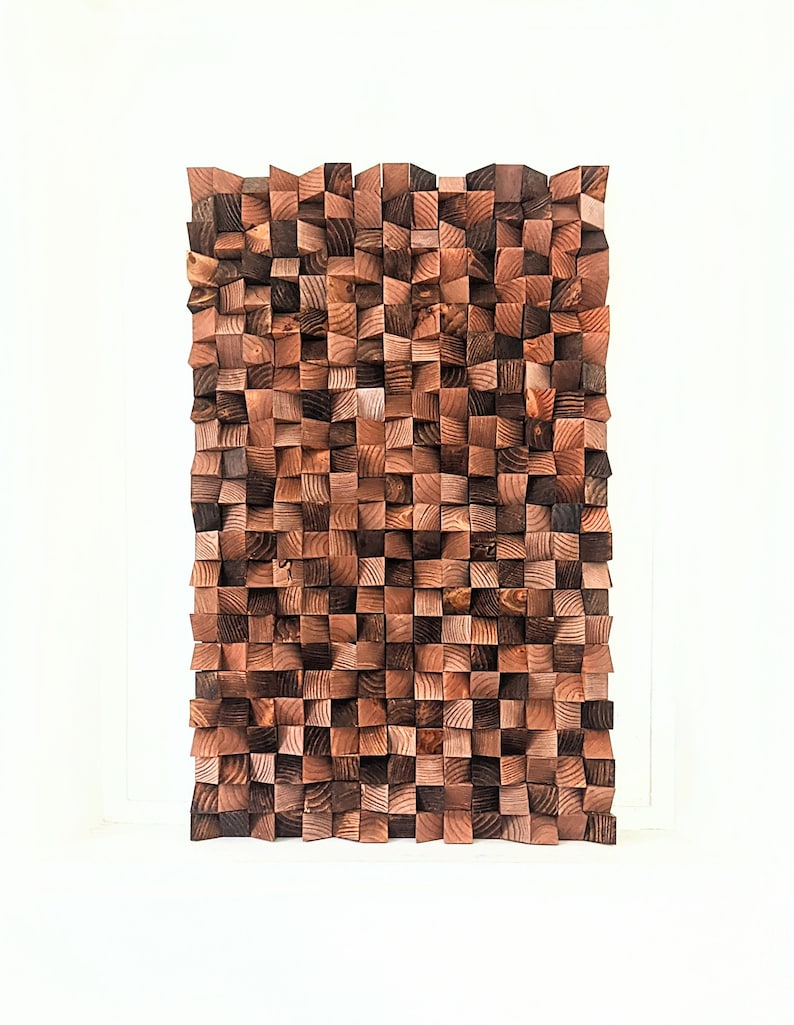 Wood Wall Art/ Wooden Wall Decor/ Acoustic Defuser/ Sound Defuser image 1