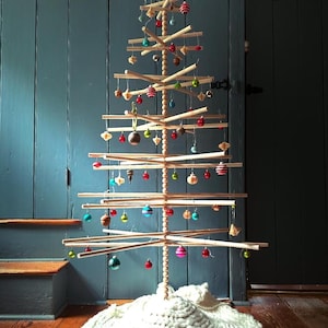 3FT-8FT Beaded Heirloom™ Wood Christmas Tree (Wood Star, Wood Storage Tube available in our Etsy shop) Minimalist Scandinavian Christmas