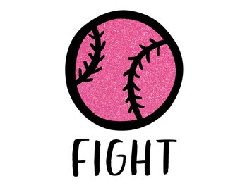 Pink Glitter Softball Team Temporary Tattoos - Fight Like a Girl (Set of 14)