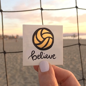 Team Pack of 14 Temporary Gold Tattoos / &quot;Believe&quot; Volleyball / Water Polo / Team Tattoos
