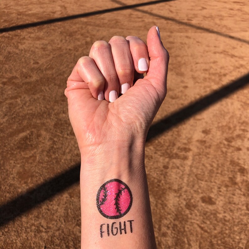 Team Pack of 14 Temporary Tattoos / fight Pink Out Softball Etsy
