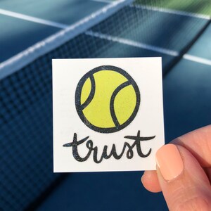 Team Pack of 14 Temporary Tattoos / &quot;Trust&quot; Tennis Team Yellow Glitter Tattoos