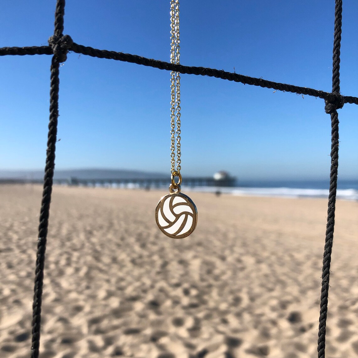 Gold Volleyball Necklace Etsy