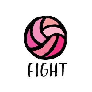 Team Pack of 14 Temporary Tattoos / &quot;Fight&quot; Pink Out Volleyball / Water Polo / Team Tattoos / Dig Pink