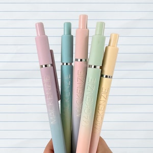 Personalized Soft Touch Pens - Custom Engraved Ombré Set of 5