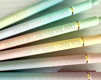Engraved Teacher Pen Set: Funny Teacher Appreciation Gift