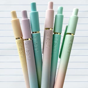 Custom Pen Set of 6｜Personalized Pens｜Custom Engraved Soft Touch Pens｜Custom Gift for Nurse Graduation Coworker Birthday Office Supplies