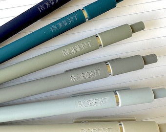 Custom Pens｜Personalized Pens｜Set of 6 Custom Engraved Soft Touch Pens｜Custom Birthday Gift for Him｜Coworker Graduation Gift｜Custom Name Pen