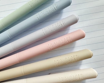 Custom Colored Ink Pens｜Personalized Pens｜Set of 6 Custom Engraved Pastel Gel Pens｜Custom Gift for Her｜Coworker Gift｜Custom Office Supplies