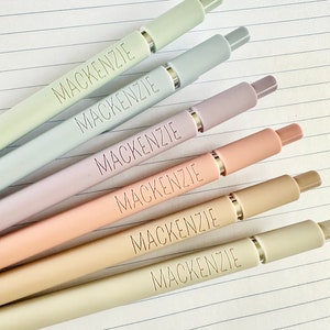 Custom Pens｜Personalized Pens｜Set of 6 Custom Engraved Soft Touch Pens｜Custom Gift for Her｜Graduation Coworker Gift｜Custom Office Supplies