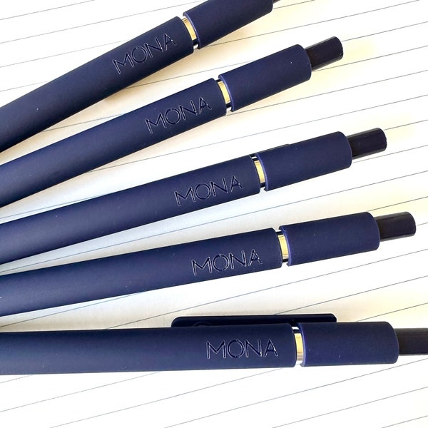 Custom Pens｜Personalized Pens｜Set of 5 Custom Engraved Soft Touch Pens｜Custom Gift for Him｜Coworker Graduation Gift｜Custom Office Supplies