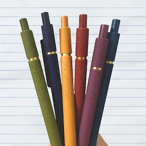 Custom Pens｜Personalized Pens｜Set of 6 Custom Engraved Soft Touch Pens｜Custom Gift for Her｜Nurse Coworker Gift｜Custom Office Supplies