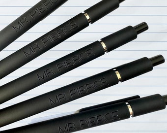 Custom Pens｜Personalized Pens｜Set of 5 Custom Engraved Soft Touch Pens｜Custom Gift for Him｜Coworker Gift for Boss｜Custom Office Supplies