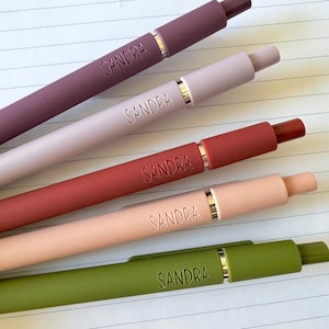Custom Pens｜Personalized Pens｜Set of 5 Custom Engraved Soft Touch Pens｜Custom Gift for Her｜Graduation Gift｜Custom Birthday Gift