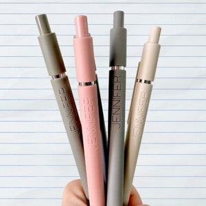 Custom PensPersonalized PensSet of 5 Custom Engraved Soft Touch PensCustom Gift for Her Gift for HimCoworker GiftCustom Office Supplies image 1
