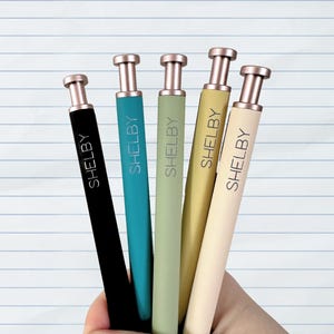 Custom Pens｜Personalized Pens｜Set of 5 Engraved Ballpoint Pens｜Custom Easter Gift for Him Her｜Graduation Boss Teacher Gift｜Office Supplies