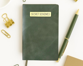Miniature Journal｜Secret Schemes Small Faux Leather Pocket Notebook｜Gift for Best Friend Sister Writer Her｜Stocking Stuffer