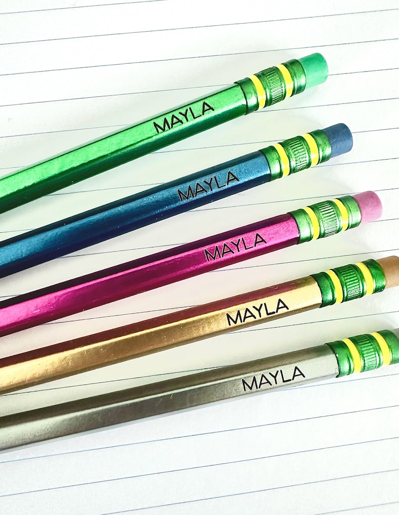 Personalized Neon Pencils: Custom Engraved Ticonderoga School Supplies image 5