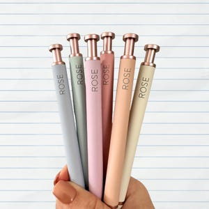 Personalized Pens｜Custom Pens｜Set of 6 Custom Engraved Ballpoint Pens｜Custom Gift for Her｜Birthday Coworker Gift｜Custom Office Supplies