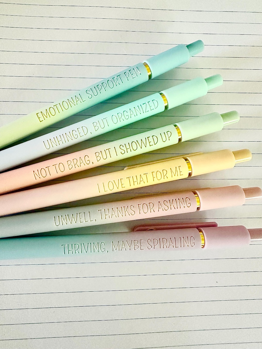 Sentimental Pen 6-pen Gift Set | Unhinged but High-functioning Soft-touch Ombre Gel ...