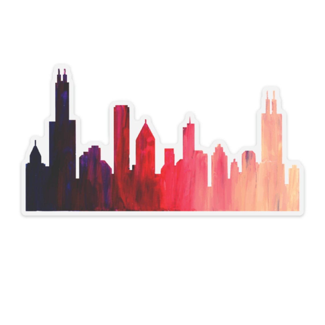 Chicago Skyline Decal Chicago Decal Chicago Laptop Decal Etsy