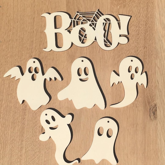 NEW FOR 2022 HALLOWEEN  - The Boo Crew - set of 5 cute ghosts and a Boo sign