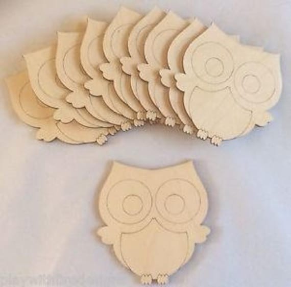 Pack of ten adorable owls - gorgeous shabby chic perfect for embellishments garland bunting crafting pyrography decopatch