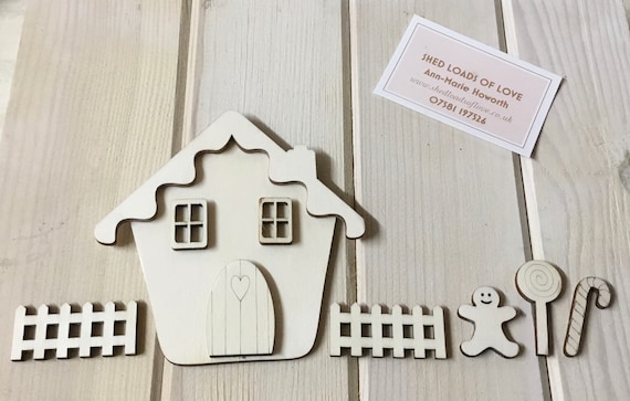 3d BRAND NEW unpainted laser cut blank 3D gingerbread house