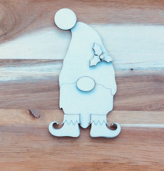 Unpainted NEW laser cut wooden 3D gonk gnome Christmas elf in 2 sizes