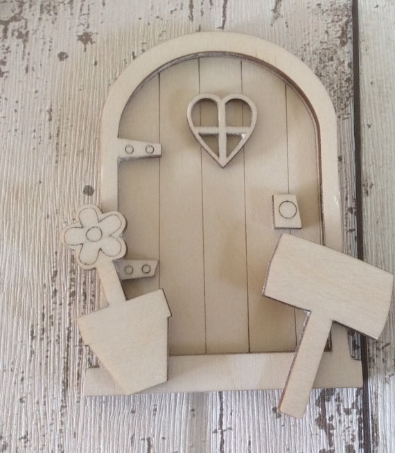 3D laser cut birch plywood hobbit faerie fairy doors perfect for crafting