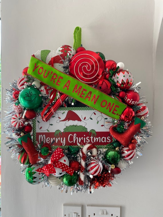 Beautiful 50cm very large Grinch Whoville themed Christmas wreath