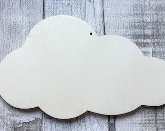 Unbemalte, lasergeschnittene große Holzwolken, perfekt zum Basteln, Decopatch oder Brandmalerei – Verzierungen oder Anhänger