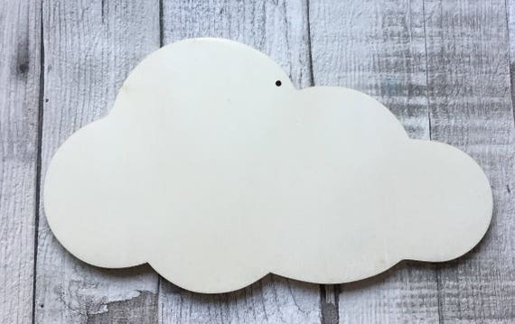 Unpainted pack of ten laser cut wooden clouds perfect for crafting, decopatch or pyrography - embellishments or tags