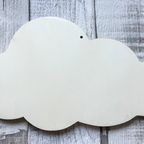 Unpainted laser cut wooden large clouds perfect for crafting, decopatch or pyrography - embellishments or tags