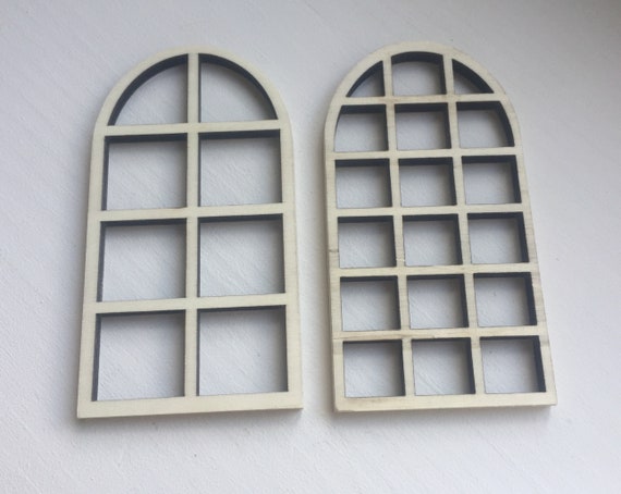 Beautiful NEW tiny miniature arched windows  - tiered trays, dolls house decor