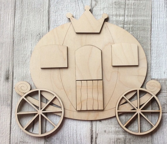 NEW Large 3d wood fairy princess Cinderella carriage