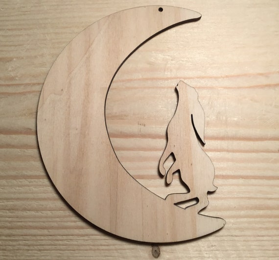 Single unpainted laser cut 4mm Italian poplarwood Moon Gazing Hare - available in 2 designs