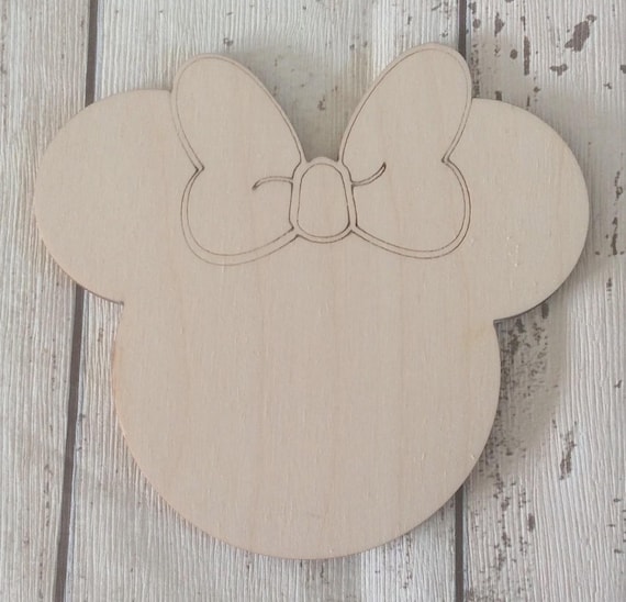 laser cut large Minnie Mouse heads 20cm - available in singles or in packs