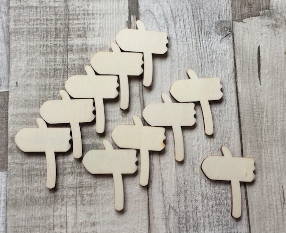 NEW LISTING pack of 10 unpainted laser cut miniature faerie fairy garden signs perfect for fairy woodlands