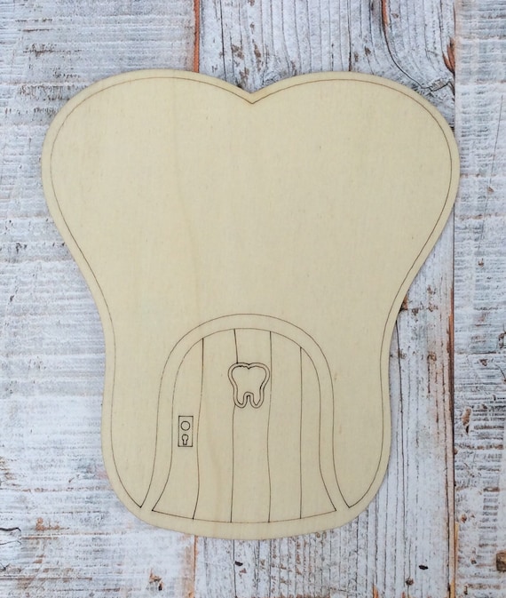 Pack of five or ten unpainted laser cut wooden tooth faerie fairy door perfect for crafting