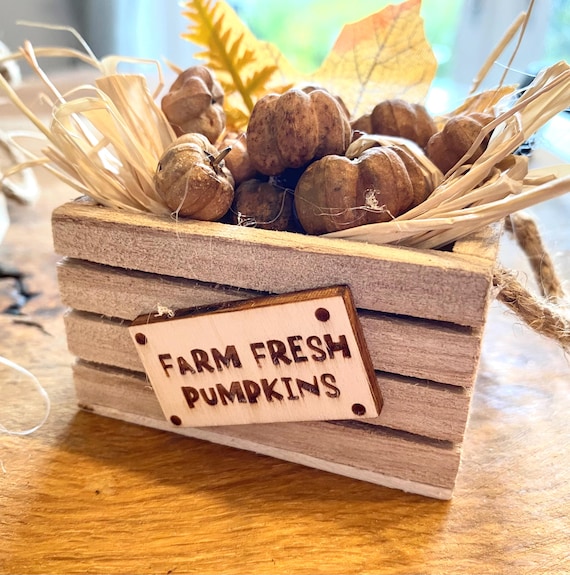 Adorable little Pumpkin crate - Farm Fresh Pumpkins - perfect for Autumnal/fall tiered trays