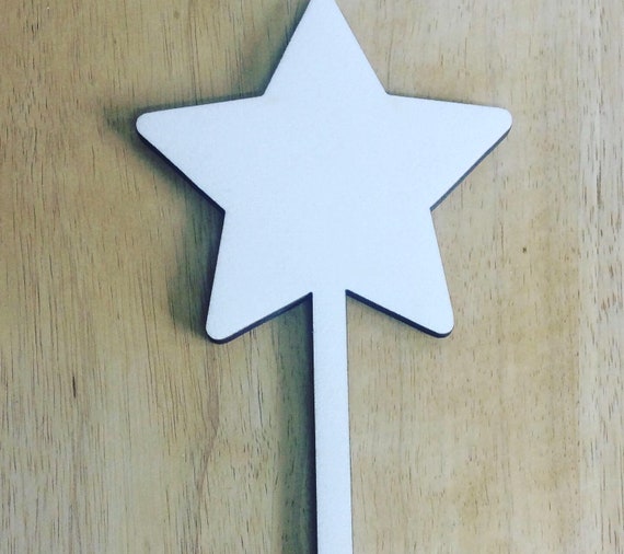 Unpainted laser cut wooden cake topper - heart, star or tiara, personalisation available