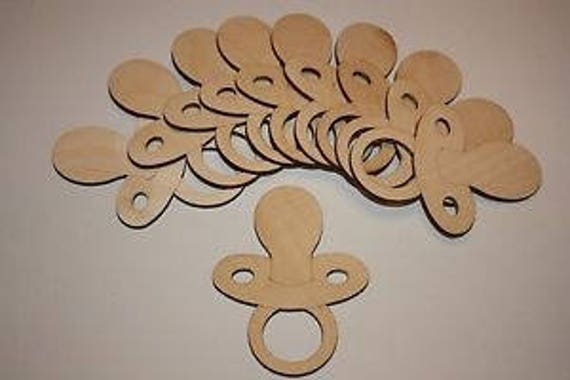 pack of 10 unpainted laser cut  blank dummies dummy pacifier perfect for new baby crafting