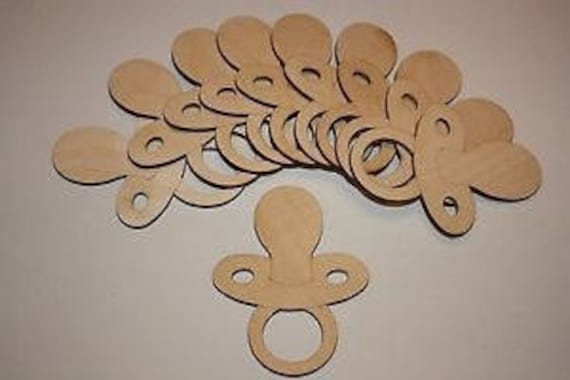 pack of 10 unpainted laser cut  blank dummies dummy pacifier perfect for new baby crafting