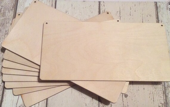 Pack of ten laser cut wood blank plaques - available in three sizes