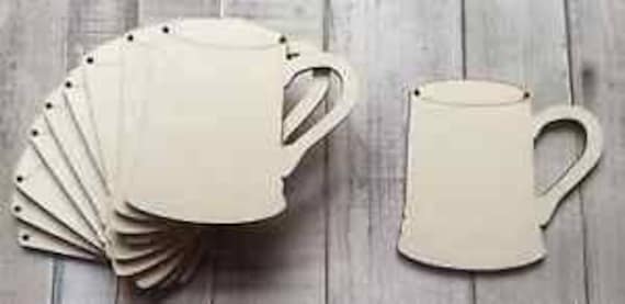 10 unpainted laser cut mugs in Emma Bridgewater design with a choice of one hole. two holes, no holes or slits - also available in miniature