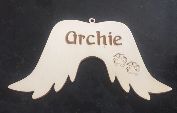 beautiful memorial angel wings for pet loss- personalised