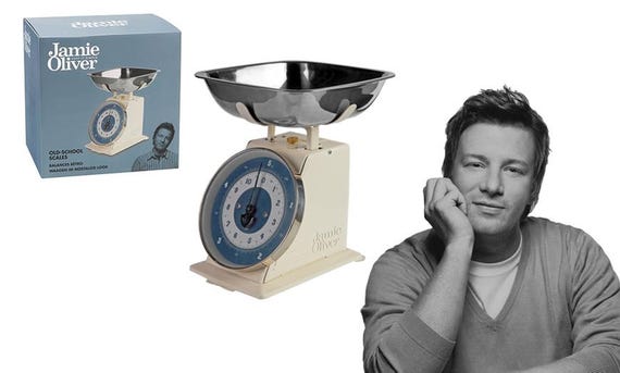 Gorgeous vintage style Jamie Oliver scales for baking/cooking